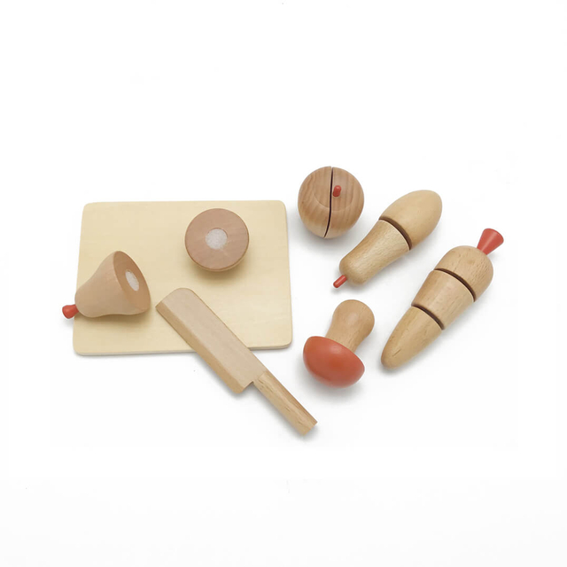wooden fruit vegetable food cutting toy