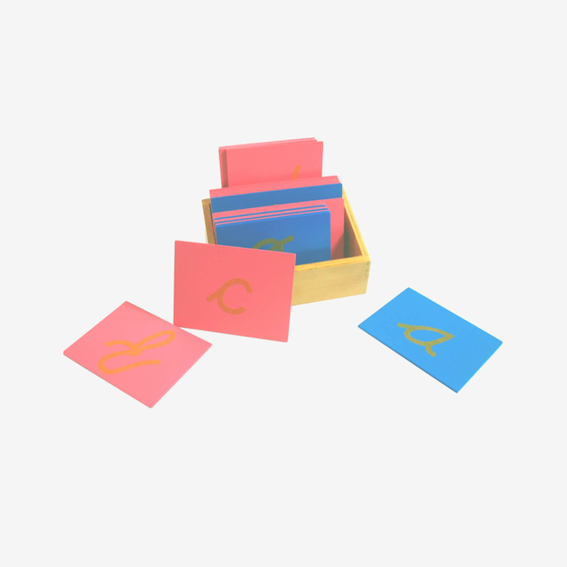 Sandpaper Letters With Box: Lower Case Cursive (English Version)