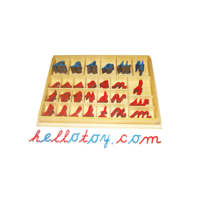 Small Movable Alphabet With Box: Cursive